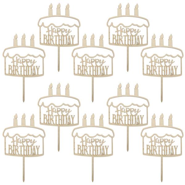 

other festive & party supplies 10pcs cake ers decorations wooden