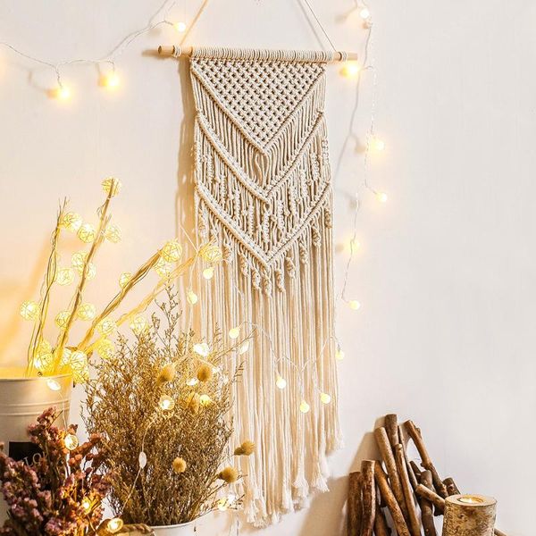 

tapestries macrame handmade woven wall hanging boho tapestry chic bohemian room geometric art decor apartment home decoration