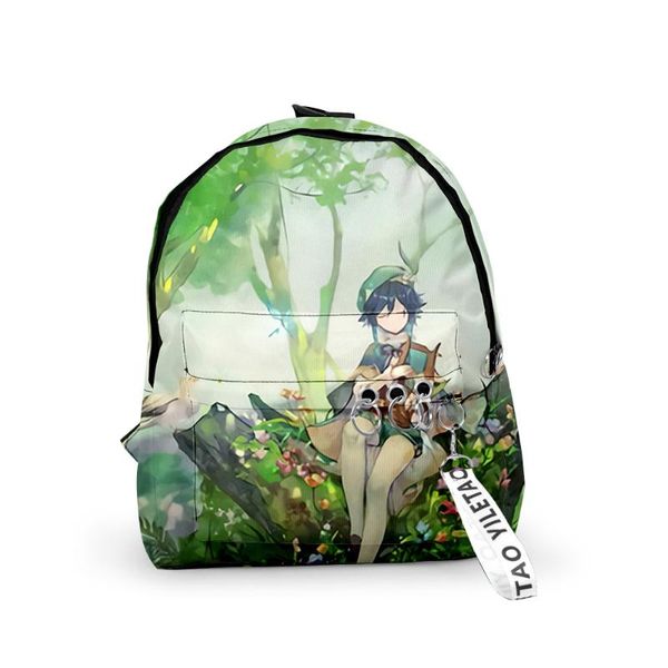 

backpack genshin impact venti men women bag oxford hanging buckle style ladies fashion all-match lingge travel storage