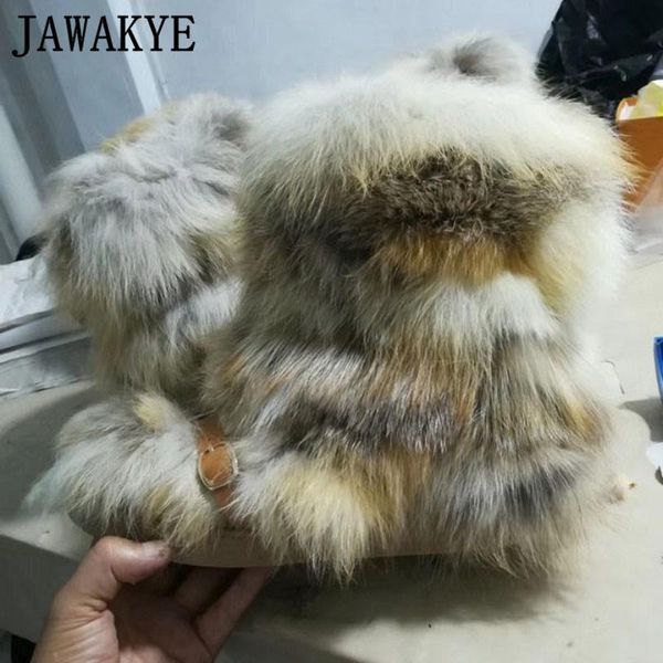 

boots natural fur shoes belted ankle old-look puffy winter women's snow high quality, Black