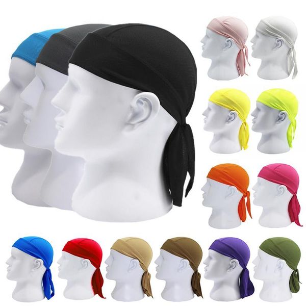 

cycling caps & masks quick dry pure cap head scarf summer men running riding bandana headscarf ciclismo pirate headband 9, Black