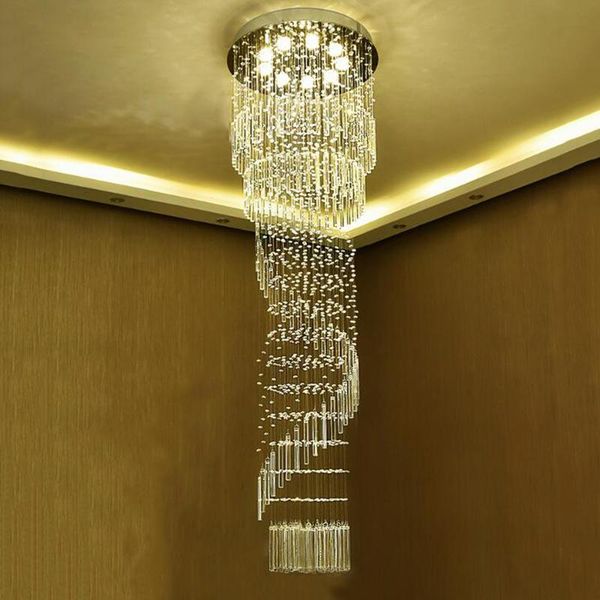 

crystal chandelier modern flush mount light spiral ladder luxury hanging fixtures chandeliers