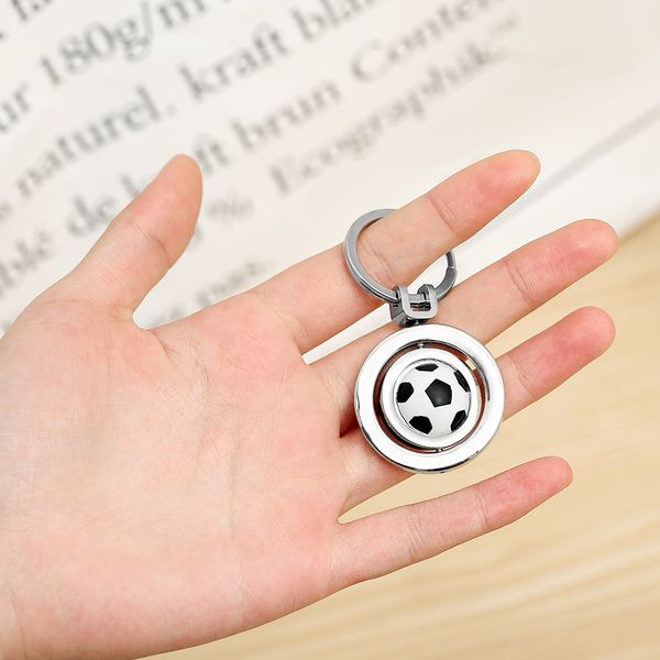 

football keychain gits for men basketball car key chain key ring dad boyfriend gift couple soccer keyring for keys, Slivery;golden