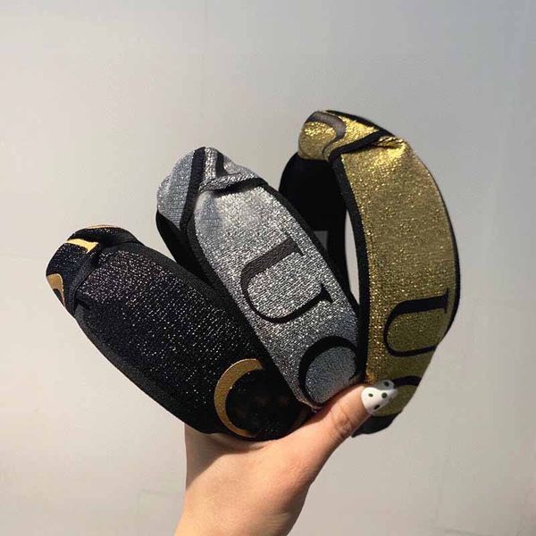 

fashion letter headband girls vintage knitting twisted knotted letter headband wide hair bands headbands factory price wholesale, Silver