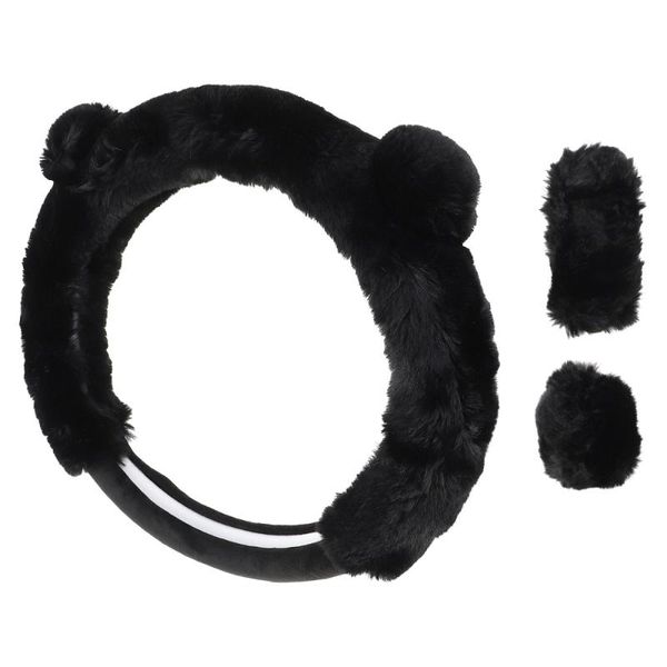 

set plush auto car steering wheel cover gear handbrake covers