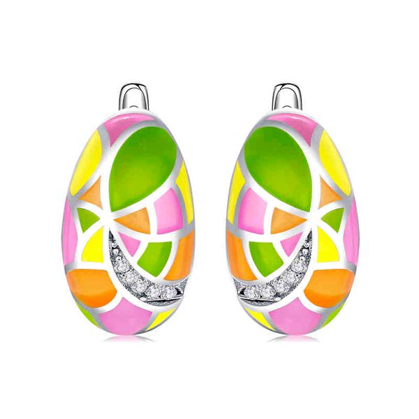 

ogulee women's bohemian fashion jewelry 2021 geometric colors world 925 sterling silver aaa+ zircon stud earrings, Golden
