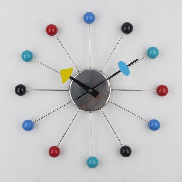 

modern european style wall clock high-end wooden ball fashion clocks