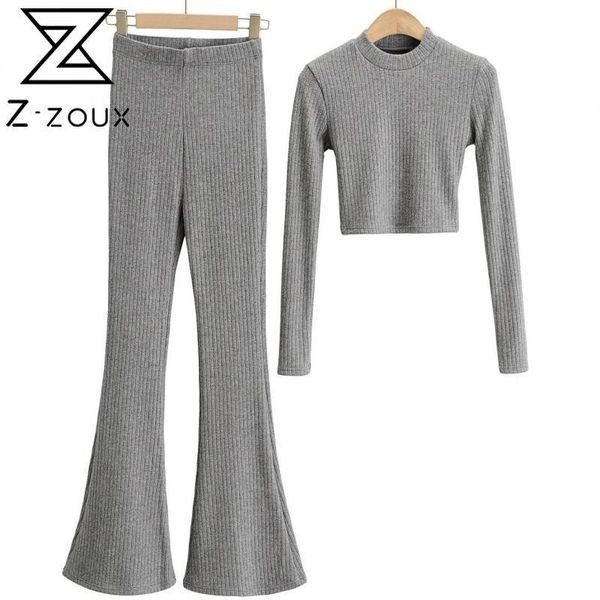 

women set woman t-shirt pants sets long sleeve short high waist wide leg fashion two-piece 210524, White