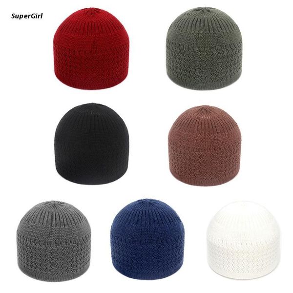 

beanies j78e winter knitted muslim men prayer hats warm male acrylic fiber