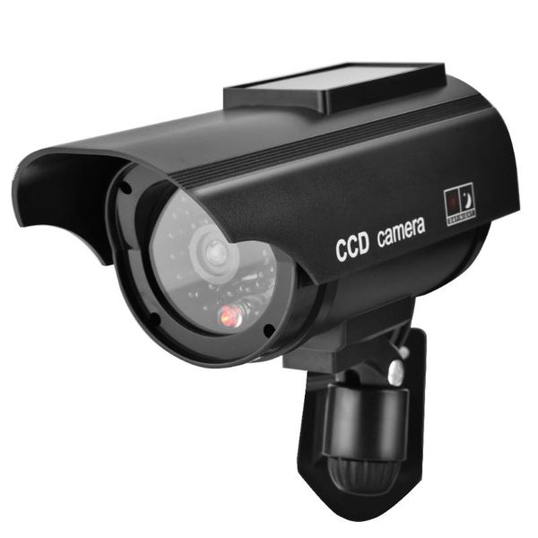 

solar power waterproof dummy camera flashing led light cctv security fake cameras with sticker ip