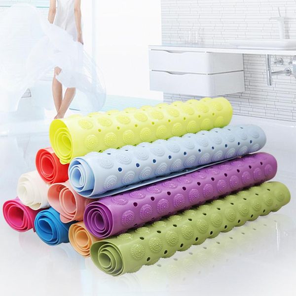 

bath mats solid color rectangle square waterproof shower bathroom anti-slip pvc carpet with suck bottom floor mat products
