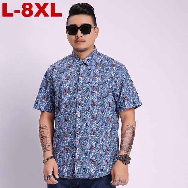 

8xl 7xl 6xl plus size mens hawaiian shirt male casual camisa masculina printed beach shirts short sleeve summer men clothes 2021 men's, White;black