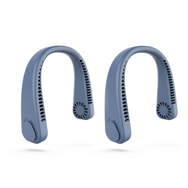 

smart electric toothbrush portable bladeless mini fan usb folding hand-lazy hanging neck leafless