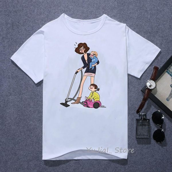 

vogue super mom graphic women funny summer busy life tee femme white kawaii