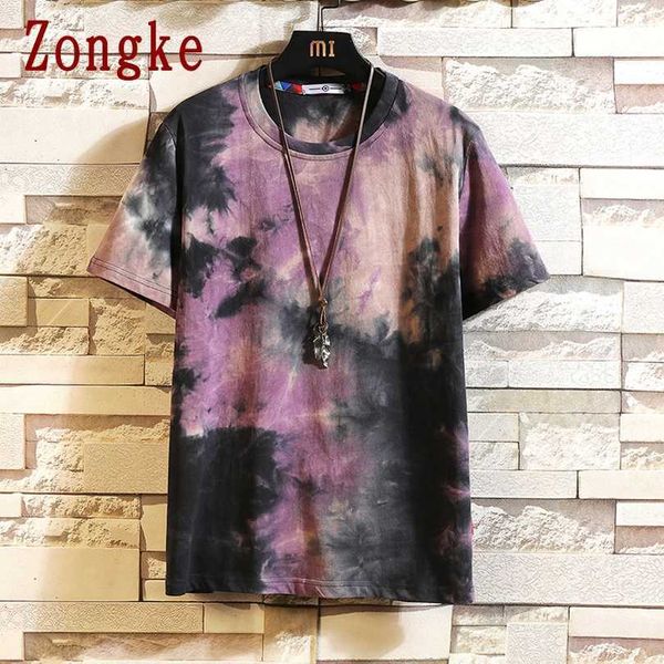

zongke print short sleeve t shirt men tshirt male summer cotton t-shirt casual fashion m-5xl funny clothing 210629, White;black