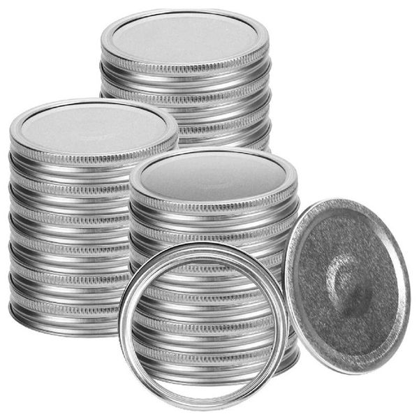 

kitchen storage & organization mason jar lids and rings for ball canning jars wide mouth, split-type leak proof, reusable caps