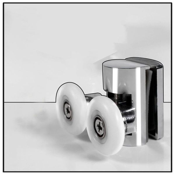 2pcs 23mm ağır çinko alaşımlı çift duş kapısı silindiri tekerlek koşucusu/kasnaklar/silindirler/diğer donanım taşıyan tekerlekler
