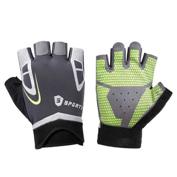 

half finger gloves for gym workout outdoor riding exercise non slip durable venlitation quick dry cycling, Black