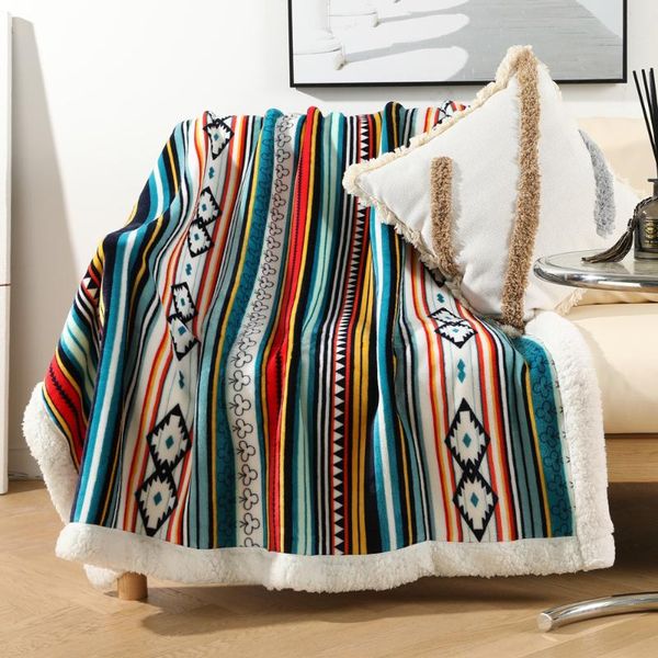 

blankets bohemian coral fleece blanket air conditioning facecloth summer thin section sofa cover