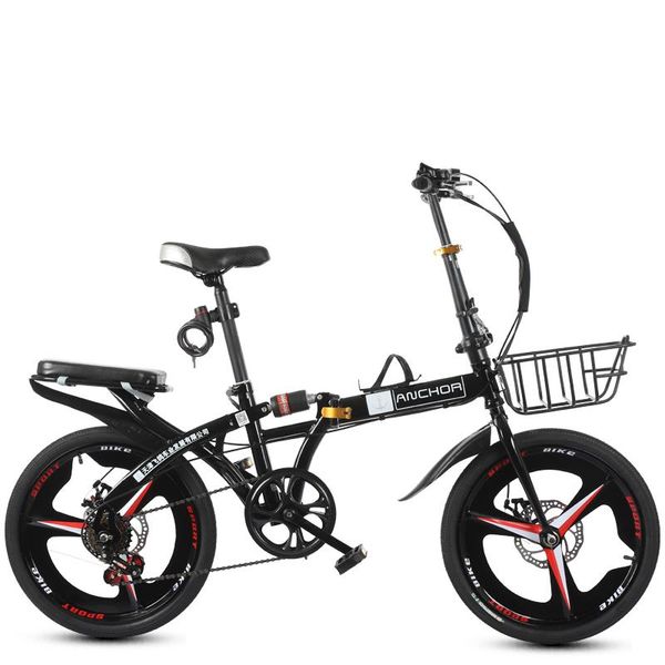 

iron anchor folding bicycle 20 inch student men's and women's variable speed ultralight portable mini bikes