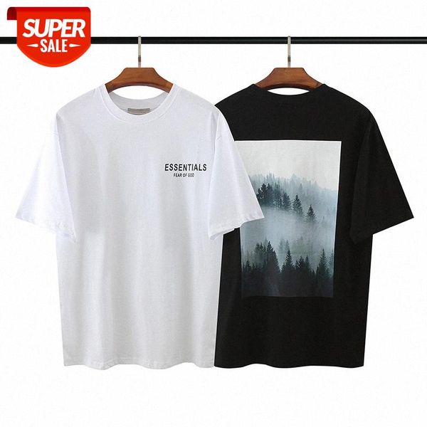 

fog double street flower forest print short sleeve #e240, White;black