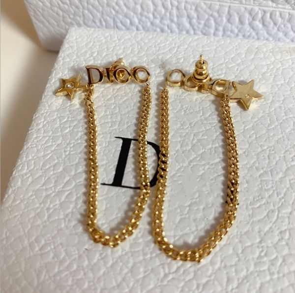 

70%off 01 dijia / dejia 2021 new letter tassel temperament female star earr, Silver
