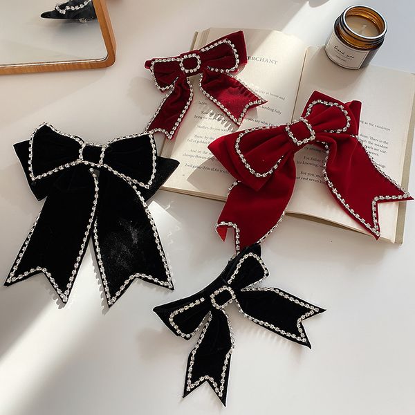 

fashion design with diamond flannel bow net red fashion personality hairpin girl temperament hair accessories, Golden;silver