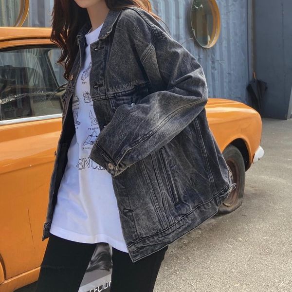 

women's trench coats 2022 autumn luxury design runway oversized denim street style casual jacket, Tan;black