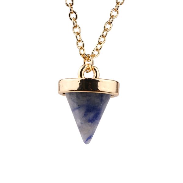 

blue vein stone pendant necklace fashion necklace women jewelry, Silver