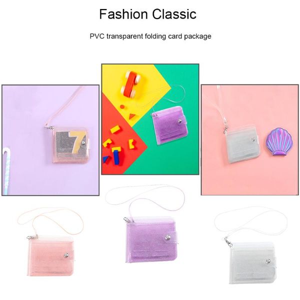 

bag parts & accessories pvc clear wallet card set transparent glitter coin purse mini money personality classicÂ crossbody vintage holder, Black