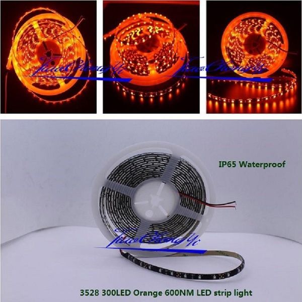 

black orange 600nm pcb 16.4ft 5m 300leds flexible led strip light 12v strips