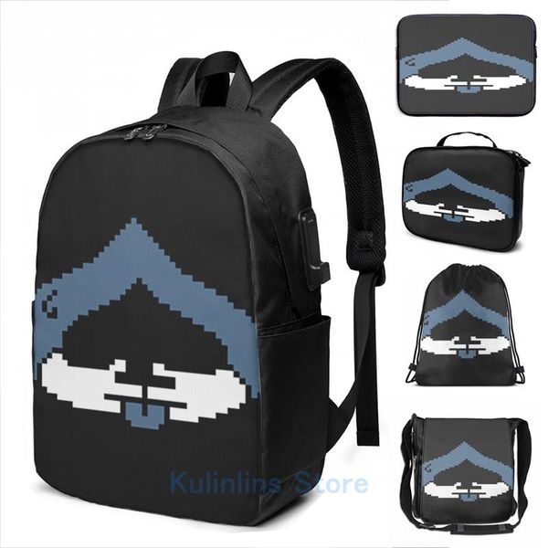 

backpack funny graphic print deltarune lancer usb charge men school bags women bag travel laptop