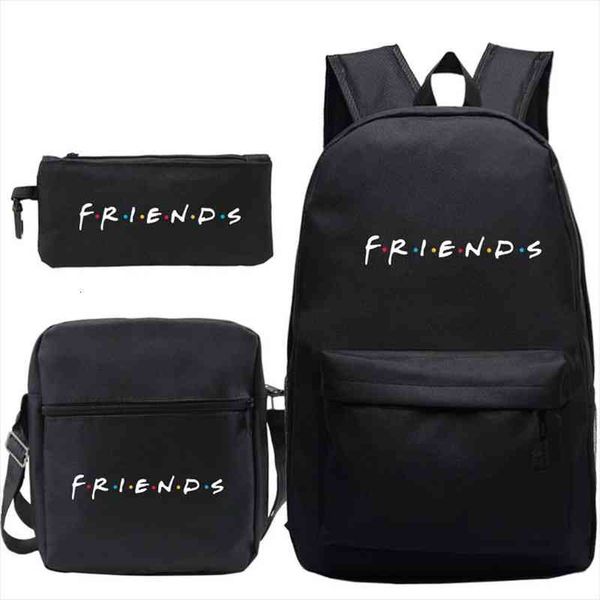 

friends printed backpack for boys girls student luminous school bag shoulder men casual travel rucksack laptop
