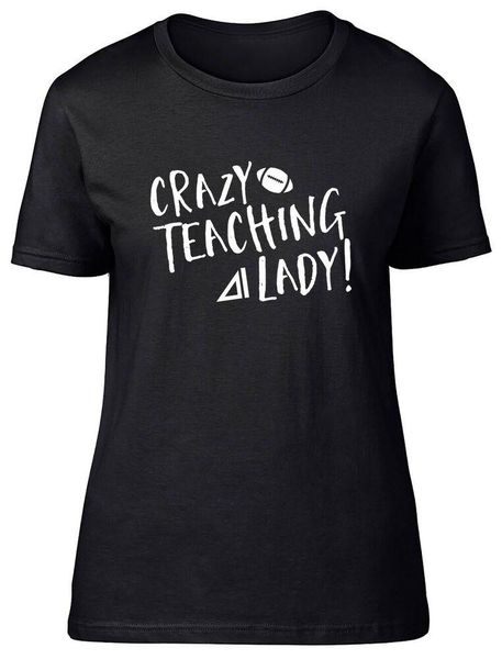 

crazy teaching lady fitted womens ladies t shirt men's t-shirts, White;black