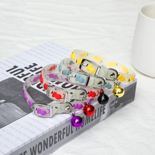 

dog collars & leashes collar pet glowing with bells puppy cats necklace light luminous neck ring supplies