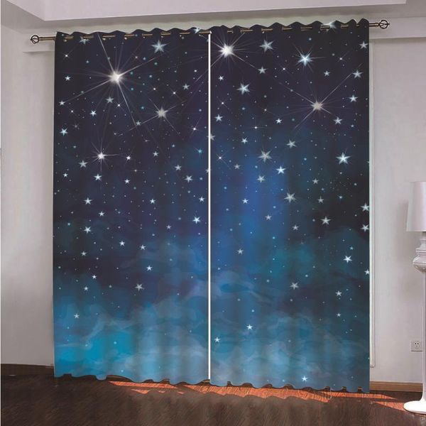 

curtain & drapes softbatf starry sky blackout curtains fabric window for living room bedroom drop