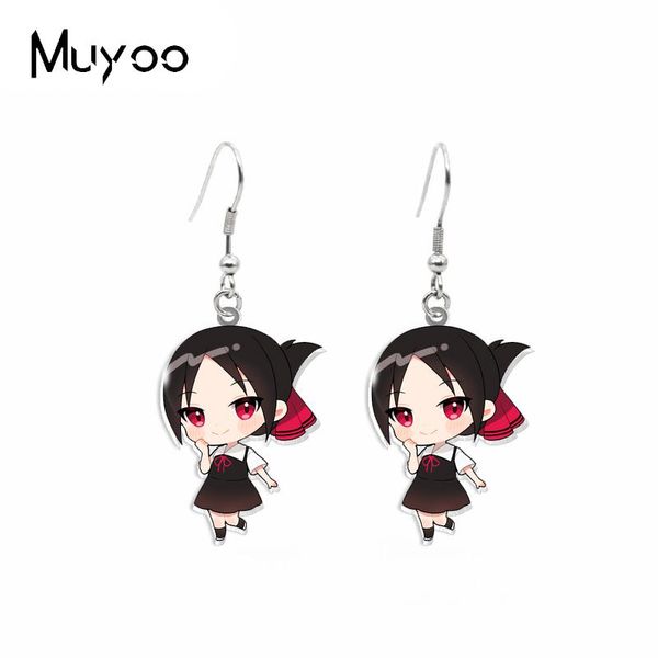

dangle & chandelier 2021 arrival anime kaguya-sama love is war characters handcraft epoxy acrylic earrings, Silver