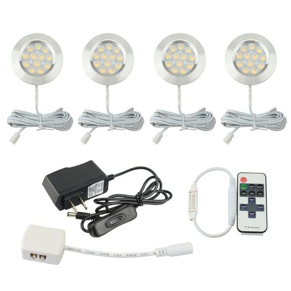 

recessed led spot dimmable light kit 3w x 3/4/6/8pcs/set remote control cabinet spotlight ultrathin lamps with eu uk au plug