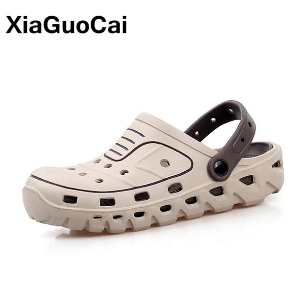 

arrival men's clogs summer shoes men slippers breathable non-slip mules male garden shoe casual beach sandals quick dry 210607, Black
