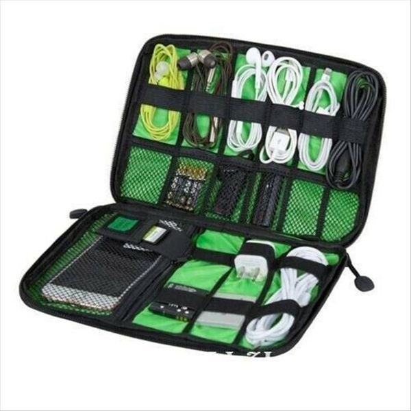 

storage bag box solid zipper ear phone usb charging wire electronic accessories organizer case portable travel insert