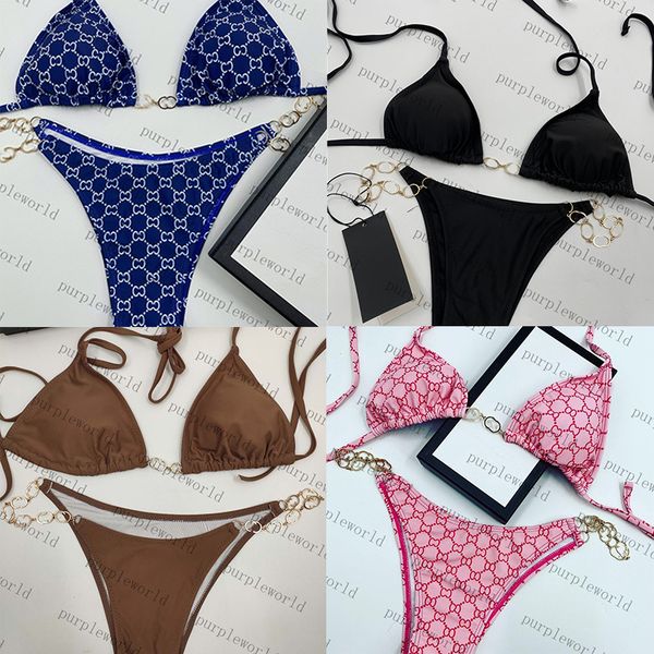 

designer bikini women bikini set creative chain ornament swimsuit 4 colors personality designer two pieces swimsuits beachwear, Black