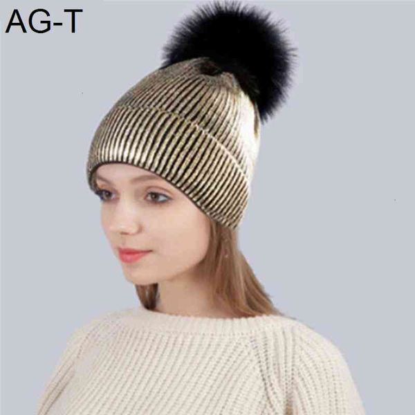 

female winter beanies women warm knitted bronzing gold silver beanies ball hat for women winter pompom hats bonnet, Blue;gray
