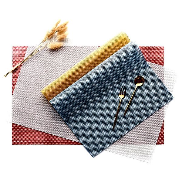 

mats & pads insulation western placemat pvc thick anti-scald waterproof table mat european square woven imitation linen