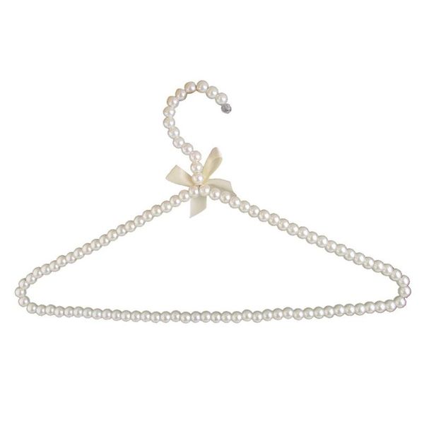 

laundry bags -white plastic beaded bow hanger hook rack for 39cm