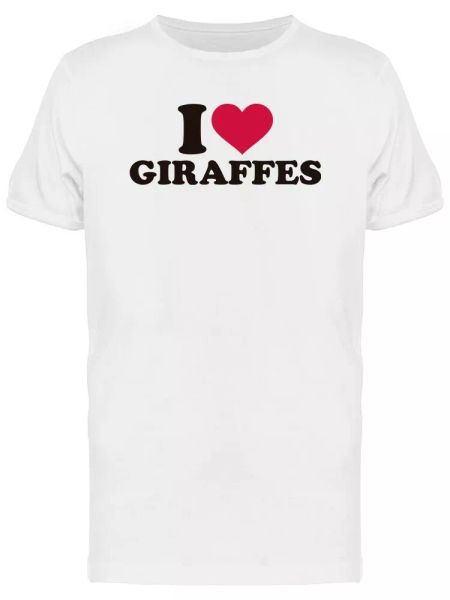 

i love giraffes graphic men's tee -image by shutterstock, White;black