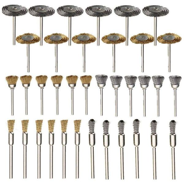 

sanders -36pcs brass steel wire brush polishing wheels full kit for dremel rotary tools