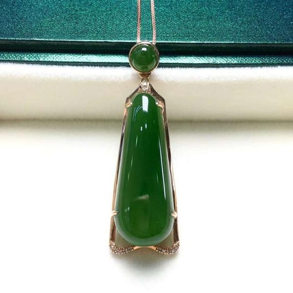 

lockets 18k gold inlaid hetian jasper t-shaped pendantj20#, Silver