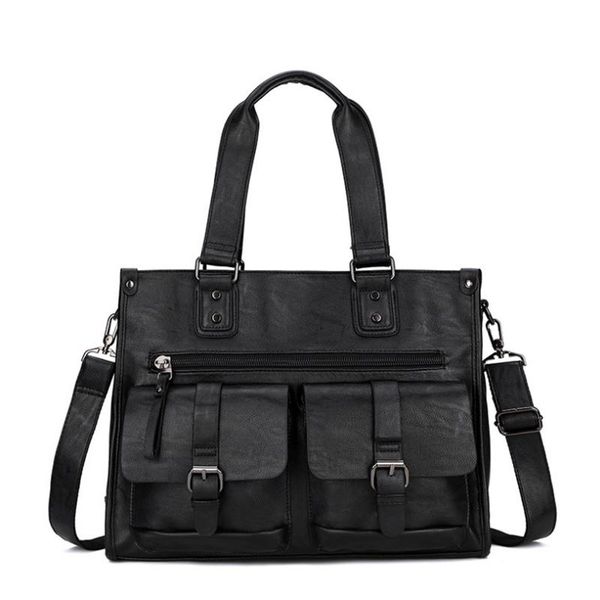 

briefcases 2021 winter men's casual busin travel waterproof breathable bla leather bag shoulder crossbody bolsos office handbag