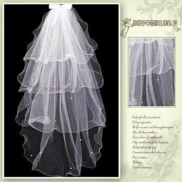 

bridal veils tulle wedding dress white bowknot multi layer hair veil bride fairy marriage accessories, Black
