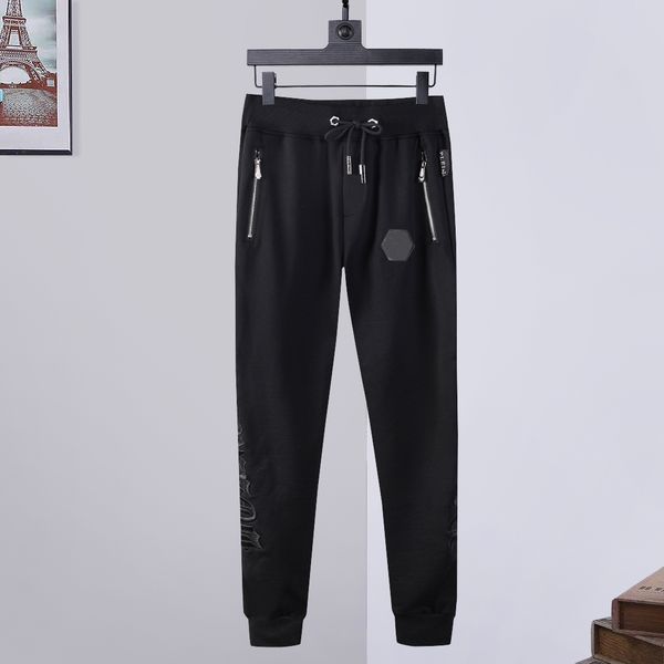 

plein bear jogging trousers stones gothic mens womens pants sports luxury designers sweatpants drawstring joggers couple brand clothing 8420, Black
